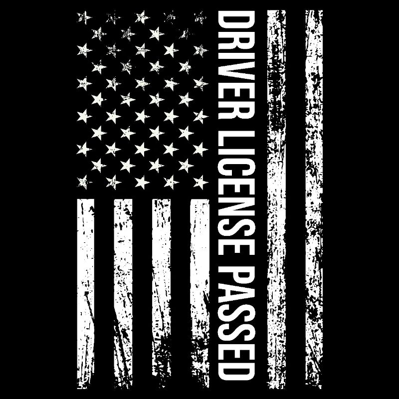 American Flag Driver License Passed Driving Exam