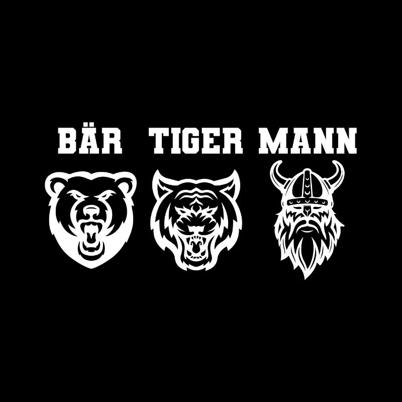 BÄR TIGER MANN Bartträger Bart Geschenkidee