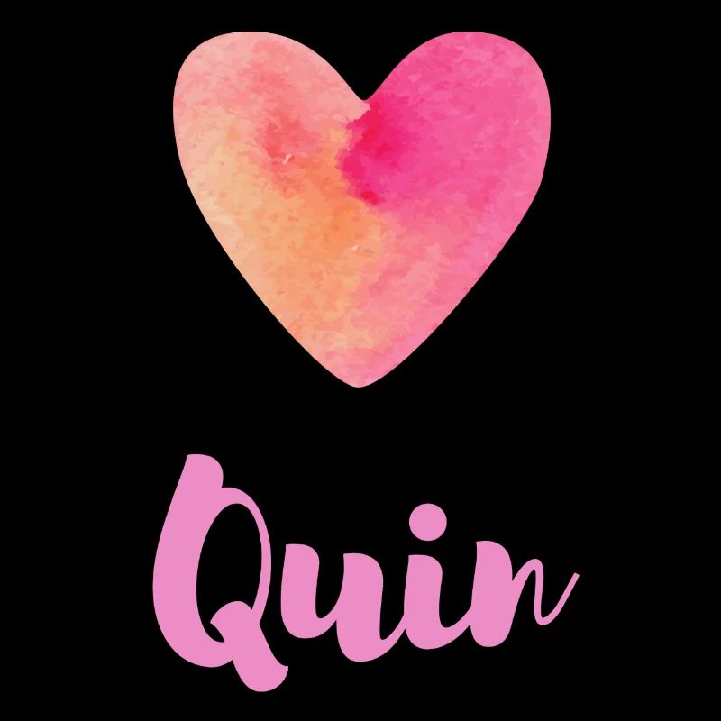 Quin Rosa Herz Süßes Mädchen Namensshirt Tee