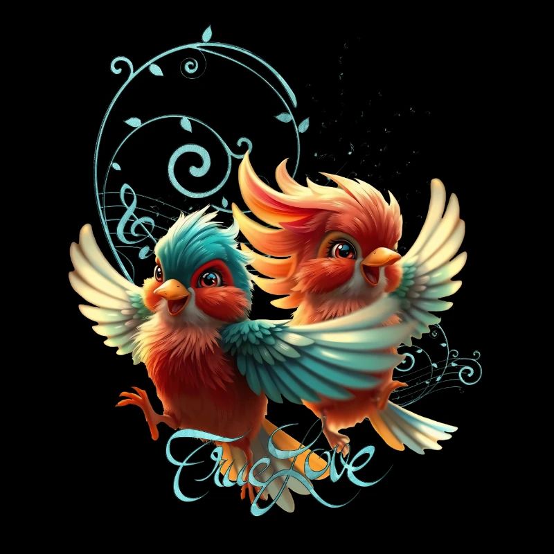 Liebesmelodie von zarten Vögeln.