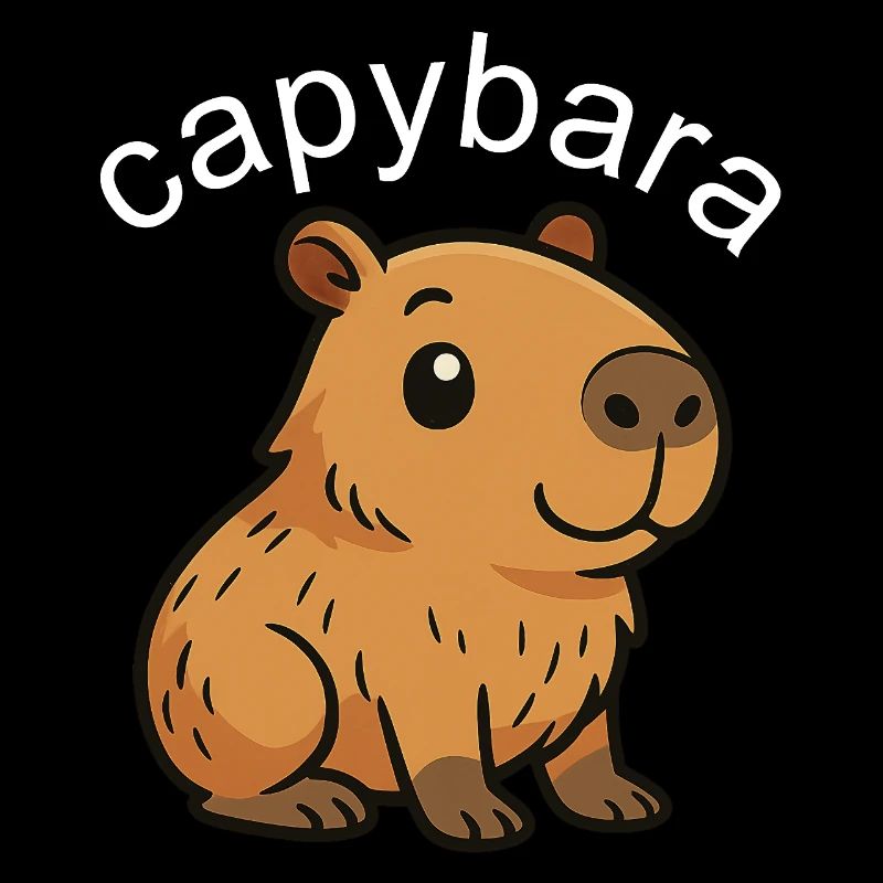 Mignon Dessin Animé Capybara, mignon et cool