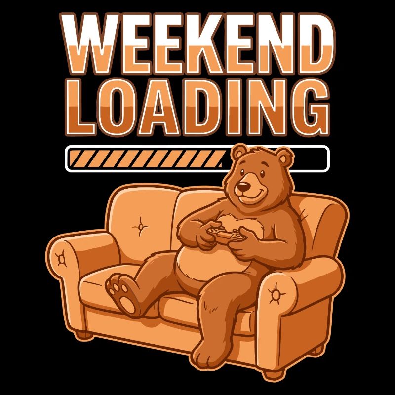Wochenend-Ladezustand: Bär auf Sofa