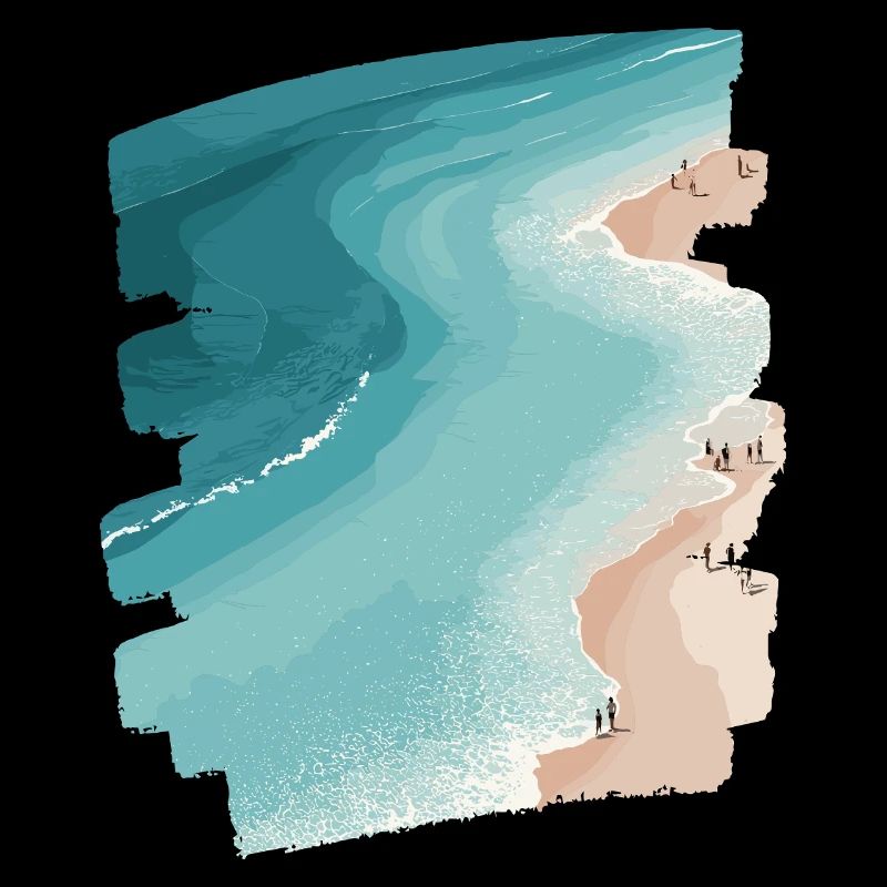 Strand Meer Palmen Retro