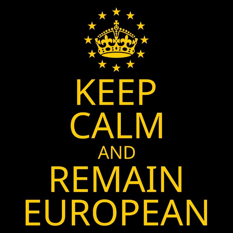 Modern Yellow Blue Keep Calm Crown Europe Vector