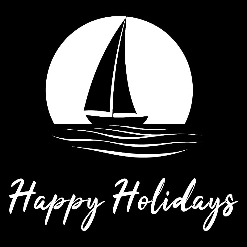 Segeldesign in weiß - Happy Holidays
