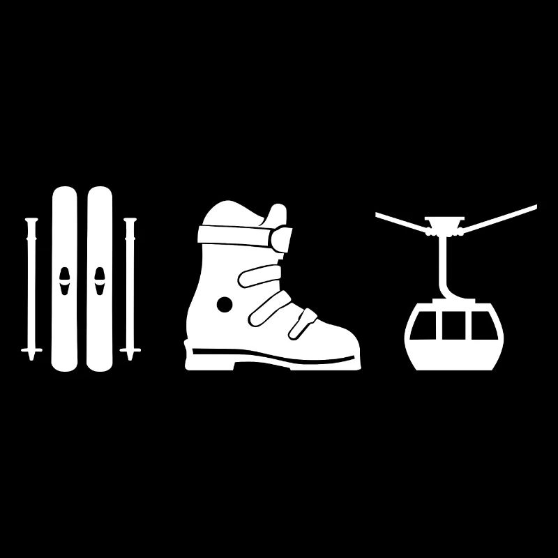 Design de ski en blanc