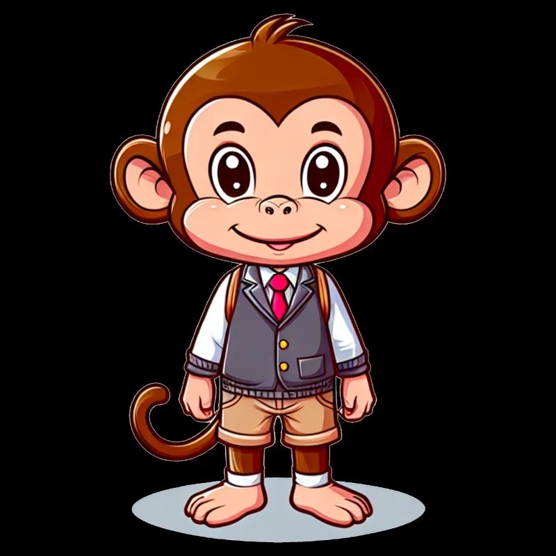 Singe écolier mignon