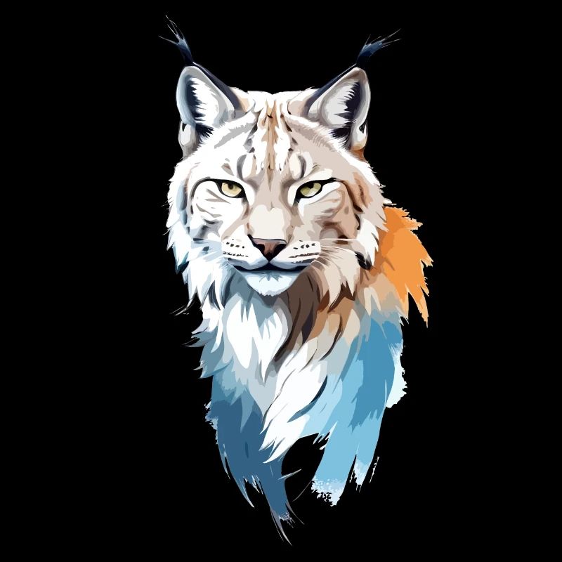 Luchs-Vektor-Kunst mit lebendiger Farbillustration