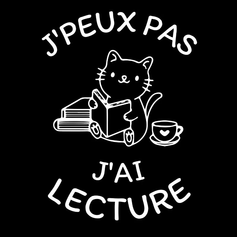 Reader cat with books and coffee