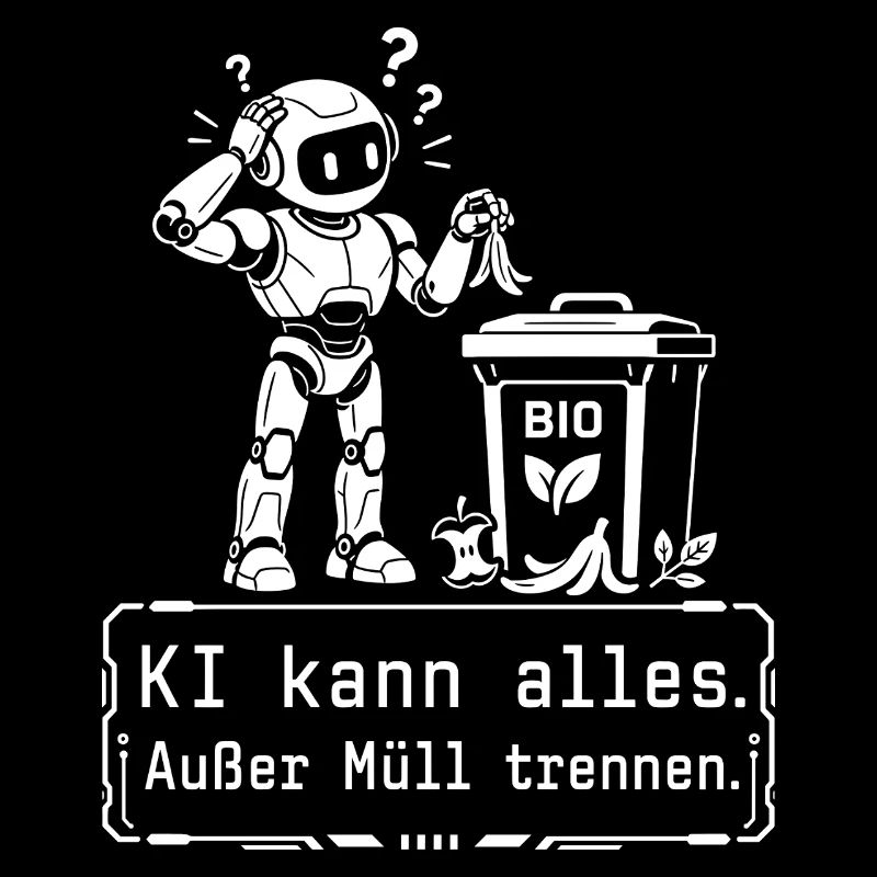 KI Roboter, Müll Trennen Satire