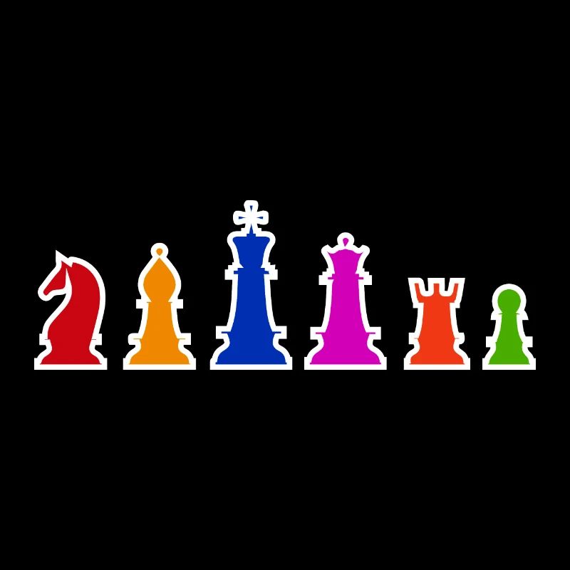 Pièces d'échecs Idée cadeau de joueurs d'échecs colorés