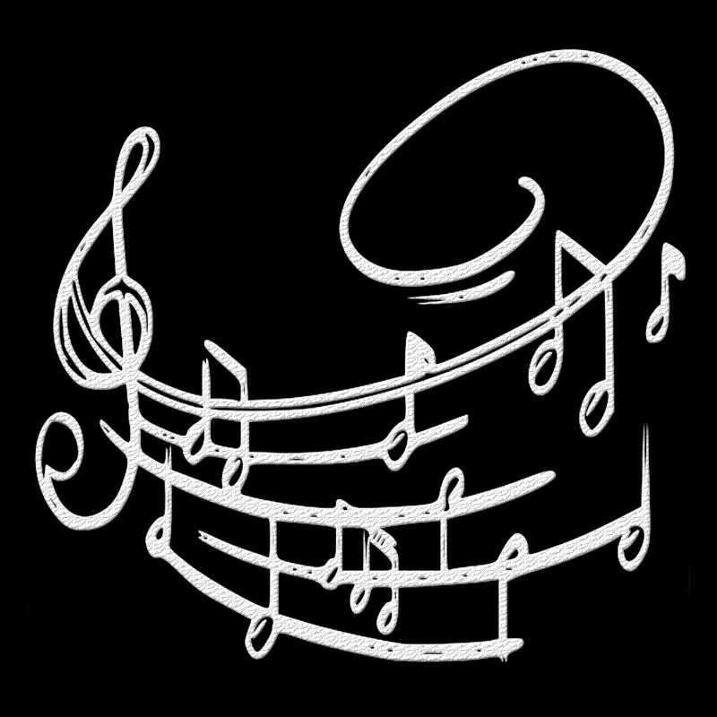 Music notes white with clef