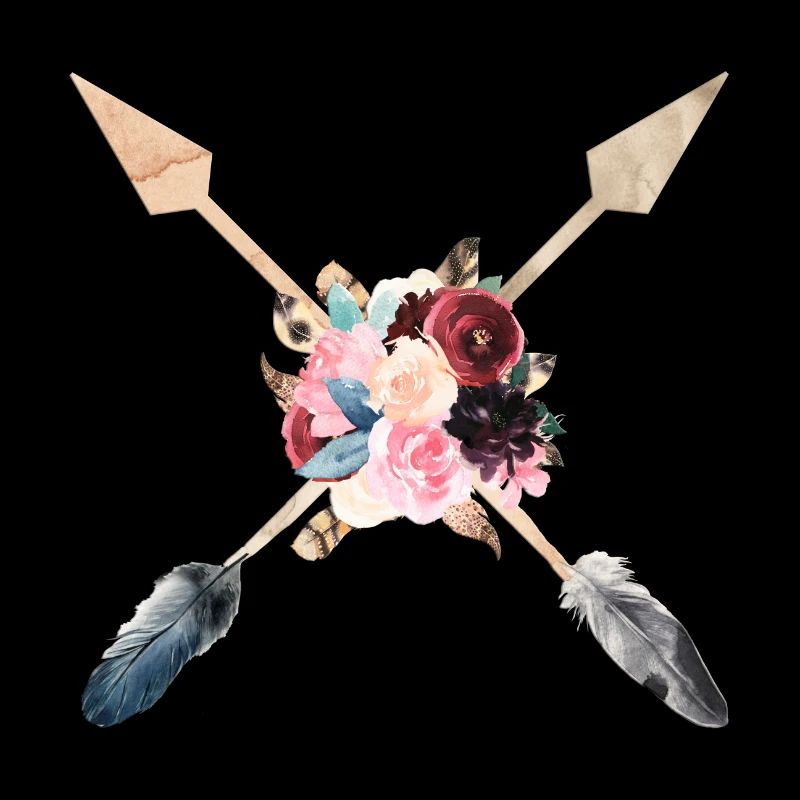 Boho Arrows Feathers Flowers customizable