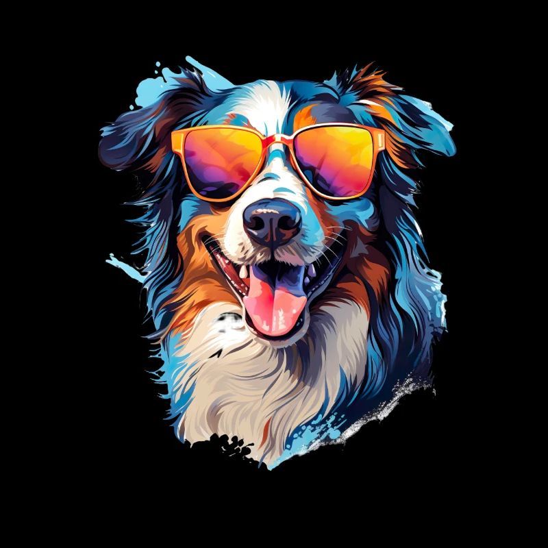 Austrailianischer Schäferhund mit Sonnenbrille
