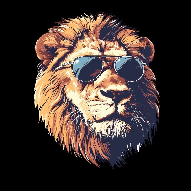 Löwe mit Brille Hipster Löwe