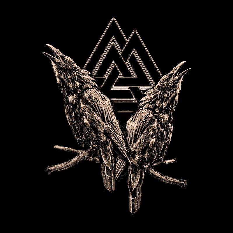 Vikinger Raven und Valknut