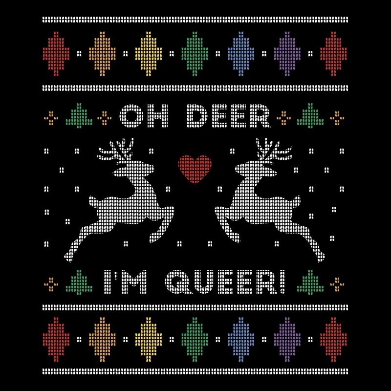 Oh Deer je suis Queer Drôle Moche Pull de Noël Laid