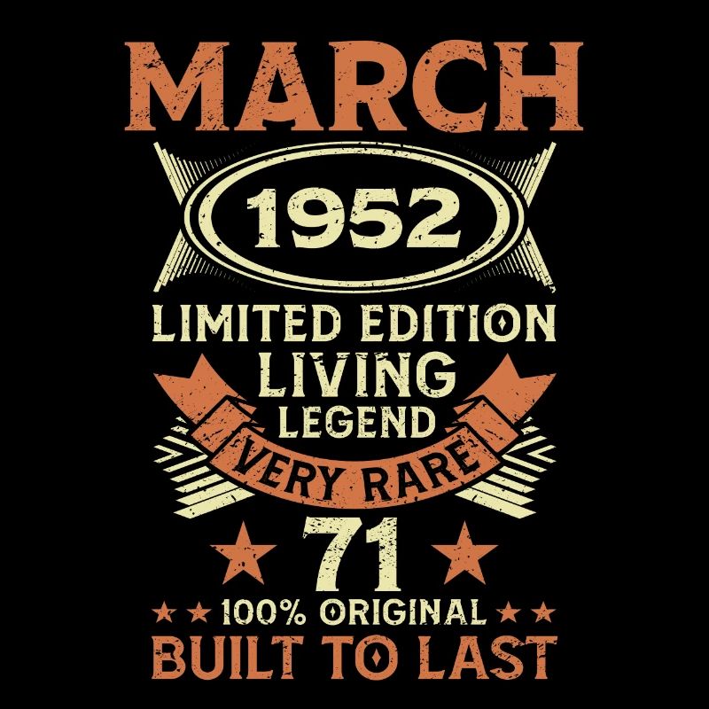 71e anniversaire Mars Né en 1952 Idée cadeau
