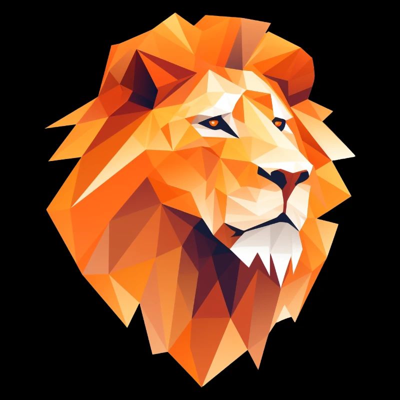 Löwenkopf Low Poly Logo Design