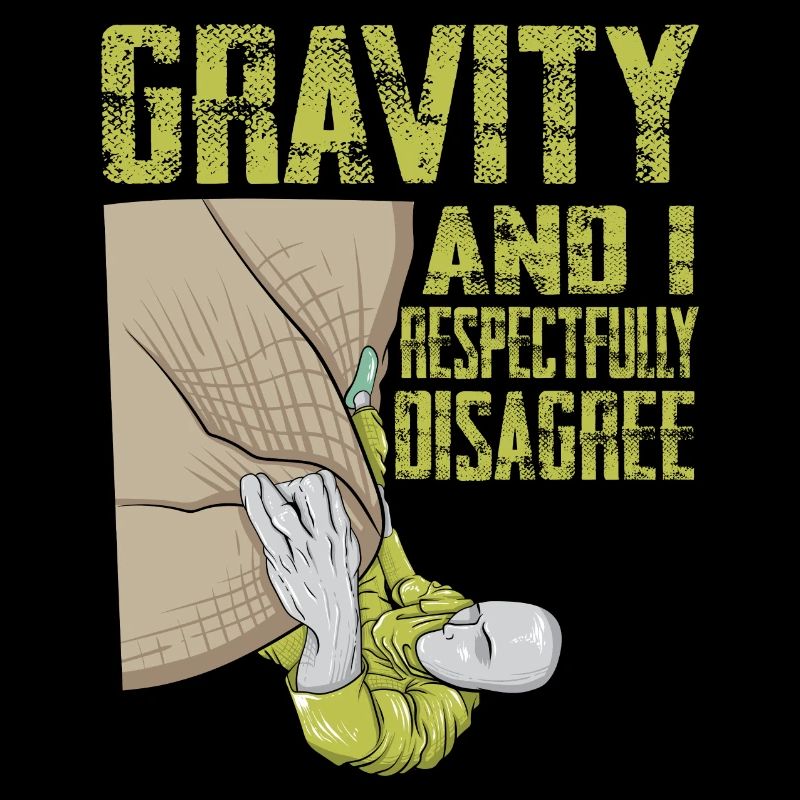 Funny Climber Rock Climbing Gravity