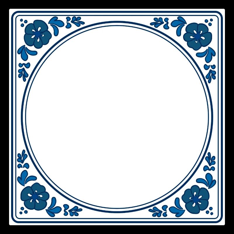 Empty Tile own text - Delft Blue