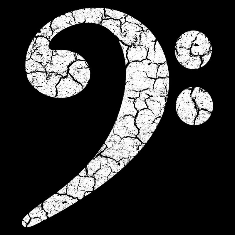 Clé de fa avec un effet grunge cool dans un look usé