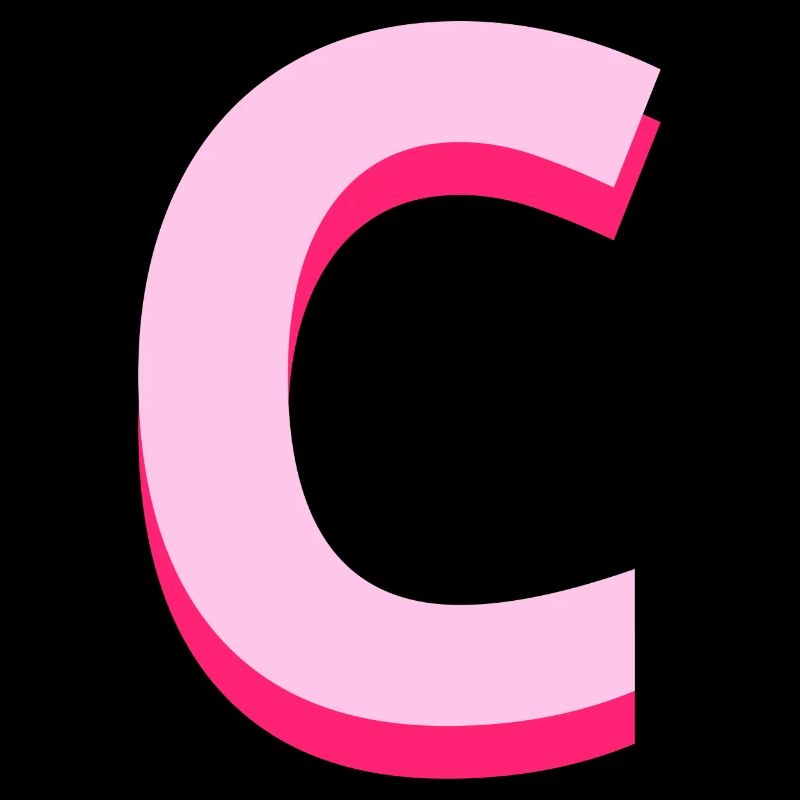 Lettre c rose pop et moderne