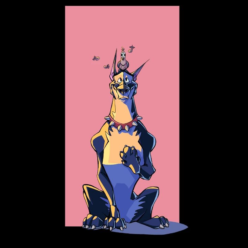 Beste Freunde - Comicart Dobermann und Taube
