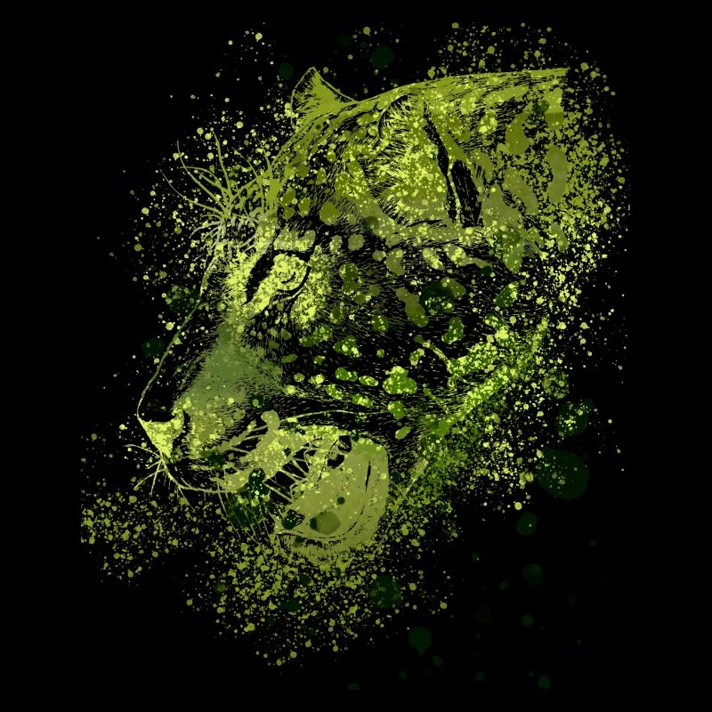 panther,cheetah,leopard,red,colorful,graffiti,green