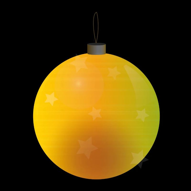 gelbliche Weihnachtskugel mit Sternen