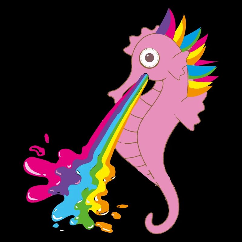 seepferdchen,bunt,regenbogen,rosa