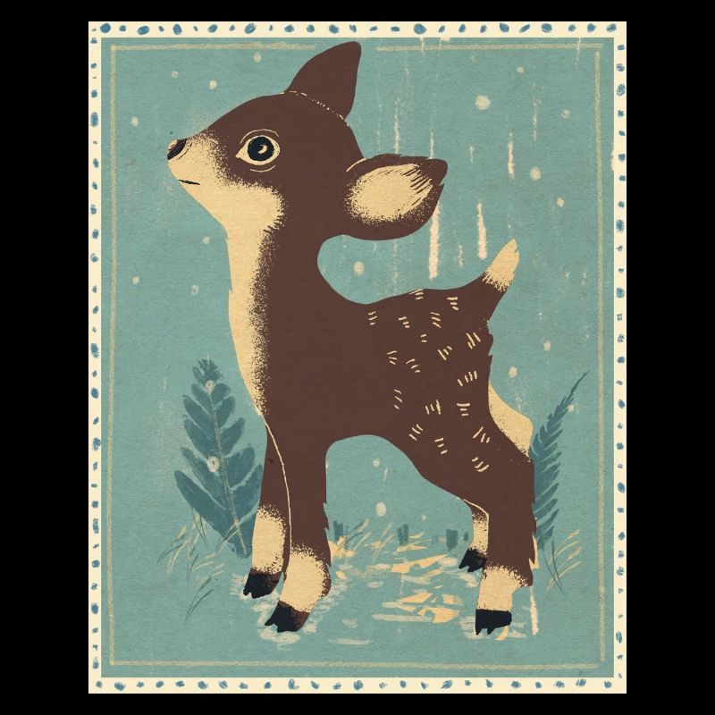 Cerfs dans la forêt rétro