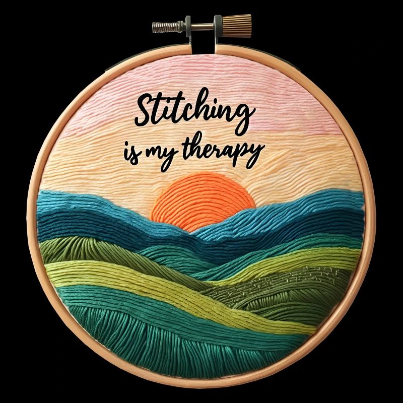 Stitching is my therapy - Embroidery Embroidery Art