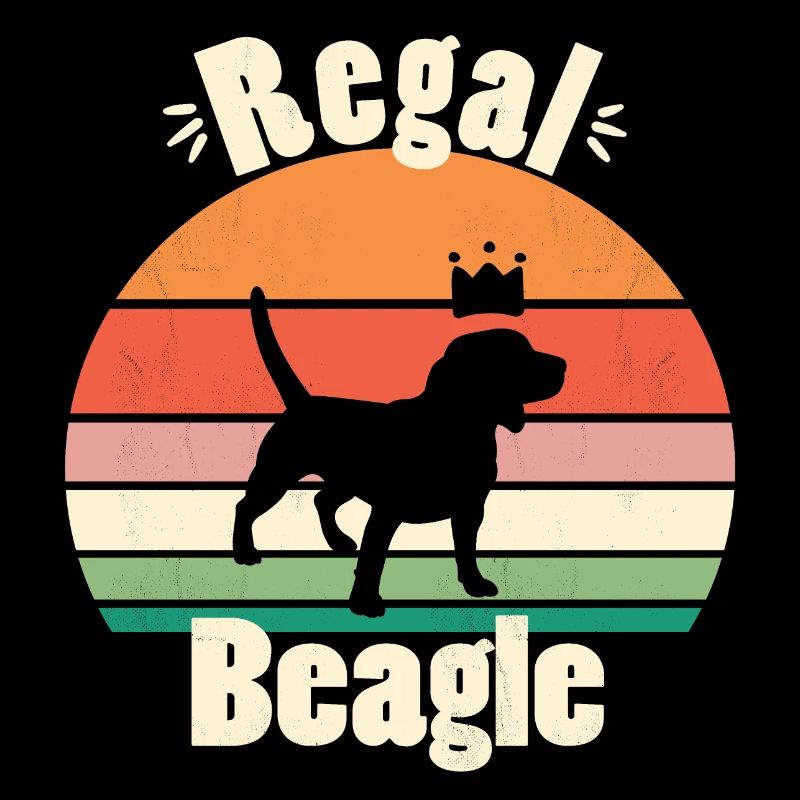 Beagle royal avec coucher de soleil rétro