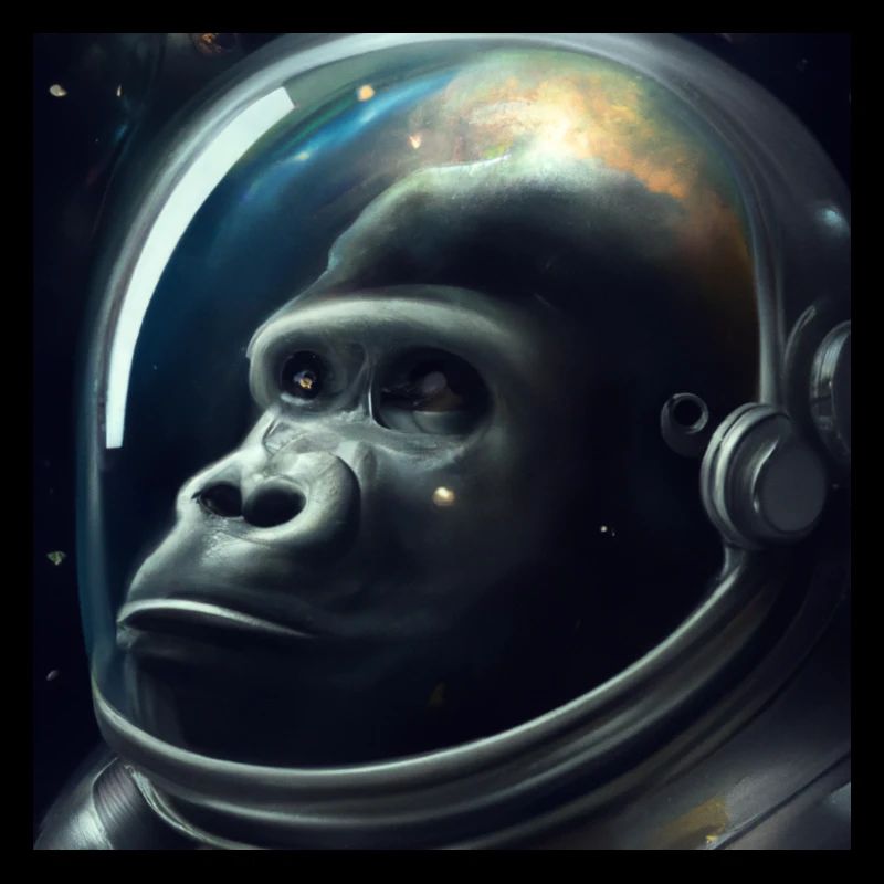 Gorilla astronaut in space