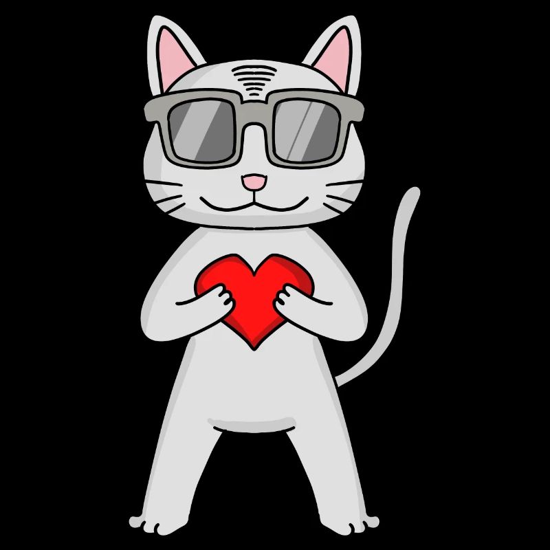 Devon Rex mit Sonnenbrille und Herz