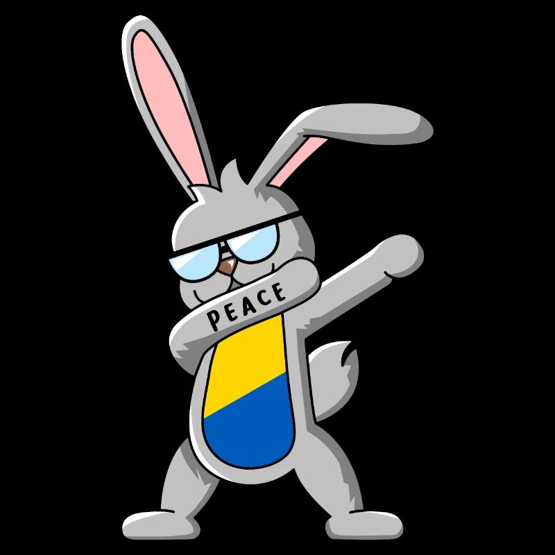 Dabbing bunny danse elle-même jaune et bleu