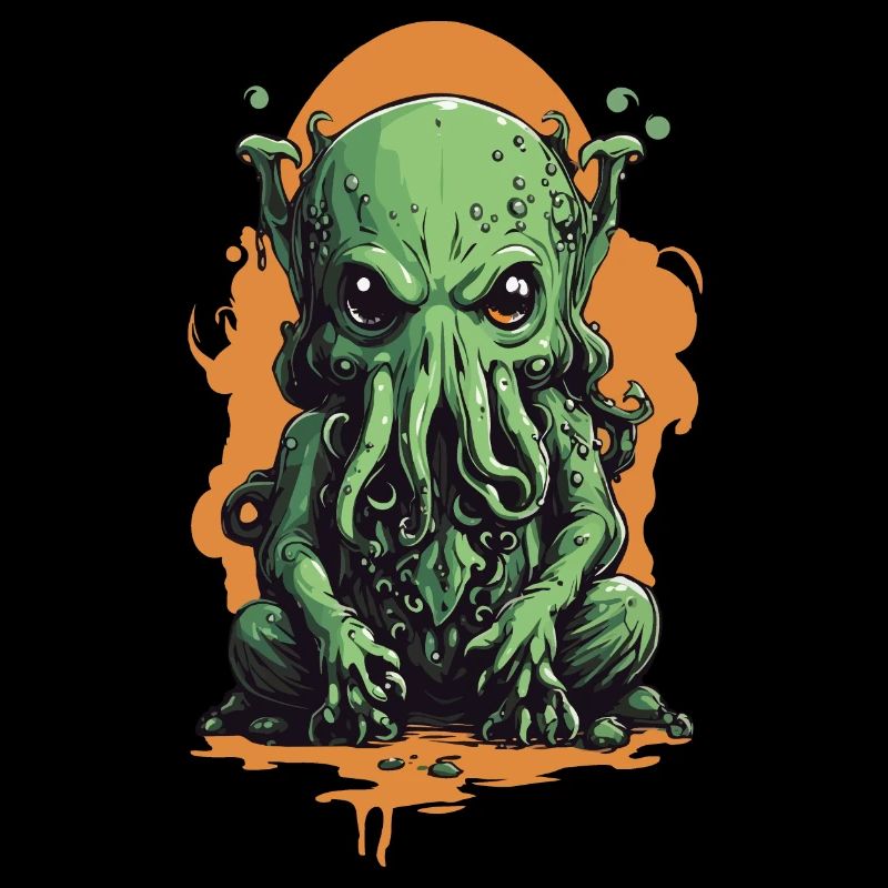 Conception de mysticisme d’Halloween de nuit effrayante de Cthulhu