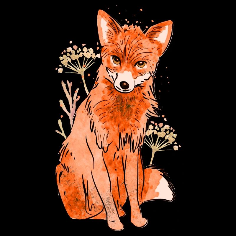 Red fox with blobs