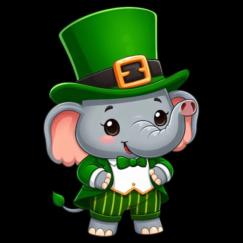 St. Patrick's Day Elephant Green