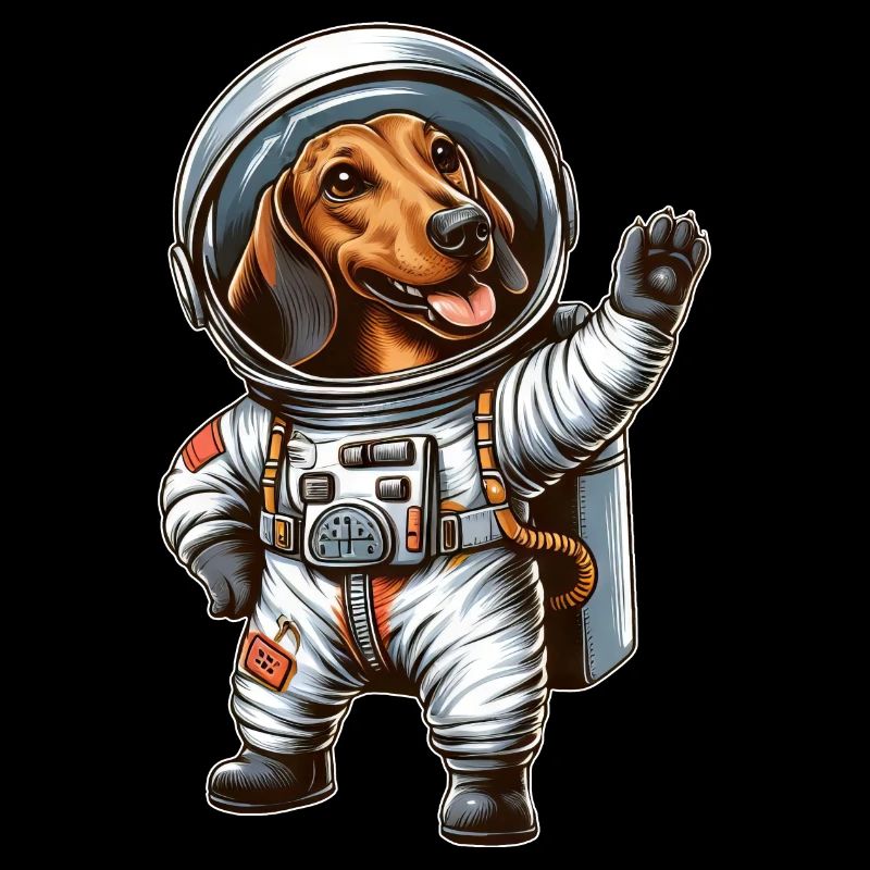 Dackel Astronaut Weltraum Science Fiction