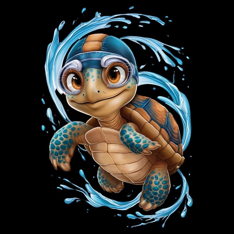 Happy Swimming Turtle!