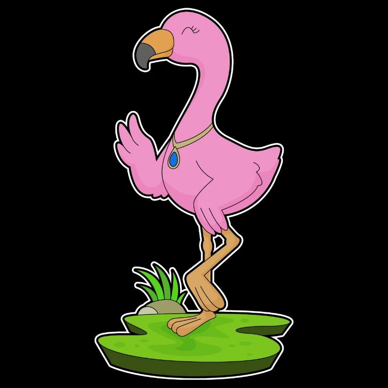 Collier Flamant rose