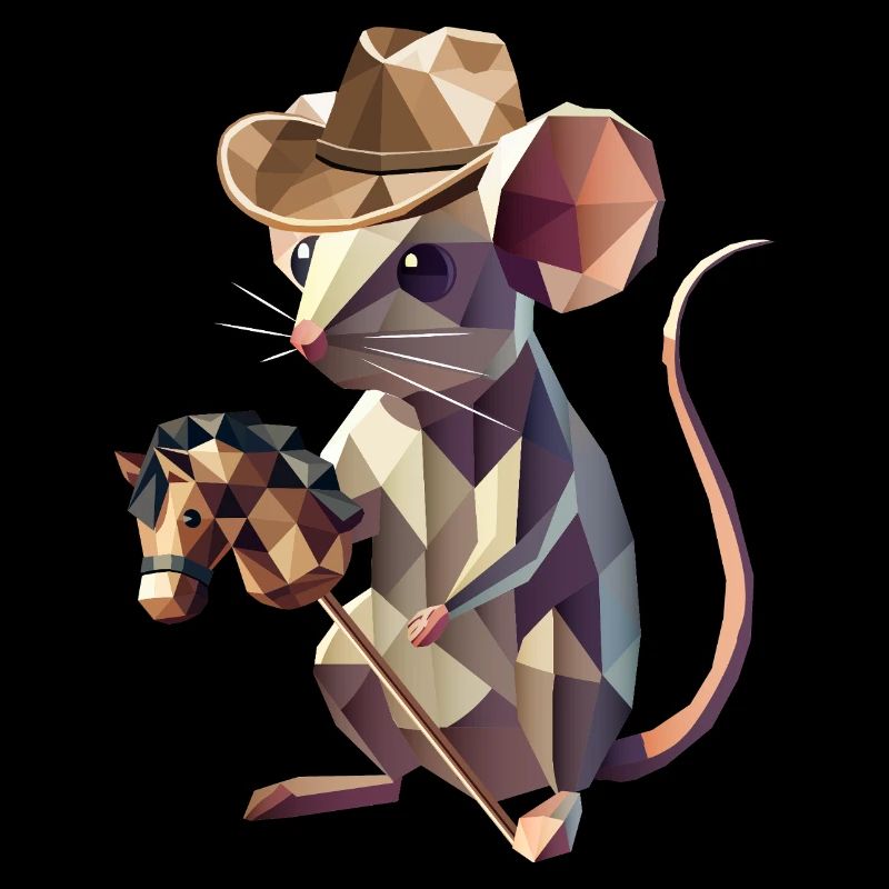 Cowboy-Maus mit Steckenpferd