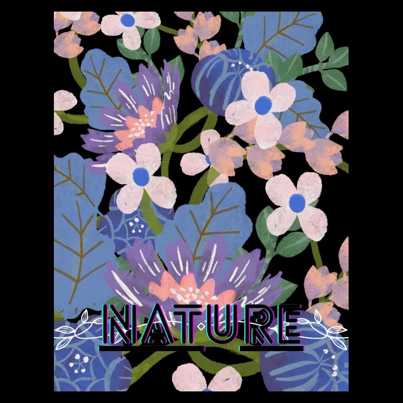 Nature Neon Flower Pattern