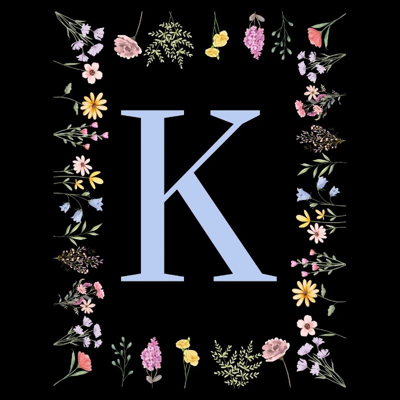 Monogramme de fleur féminine K
