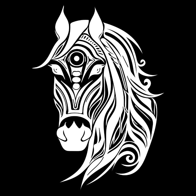 Style de tatouage de portrait de cheval élégant