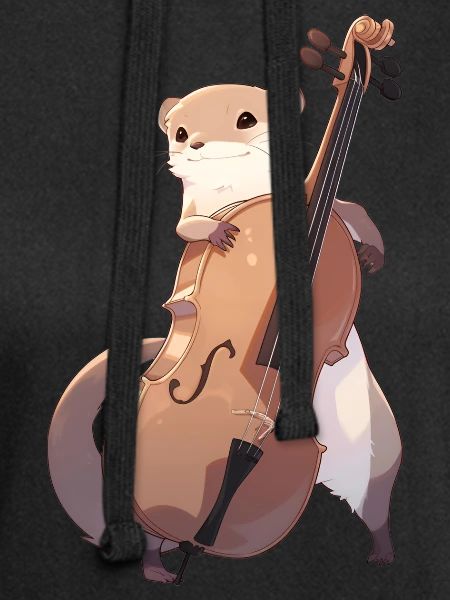 Cute mongoose playing cello