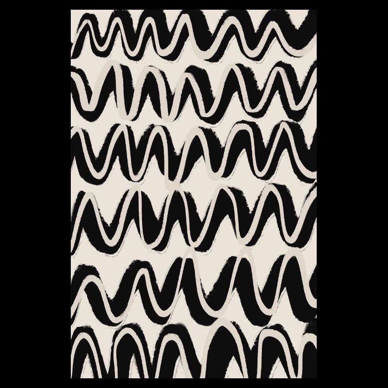 Black Beige Waves Pattern