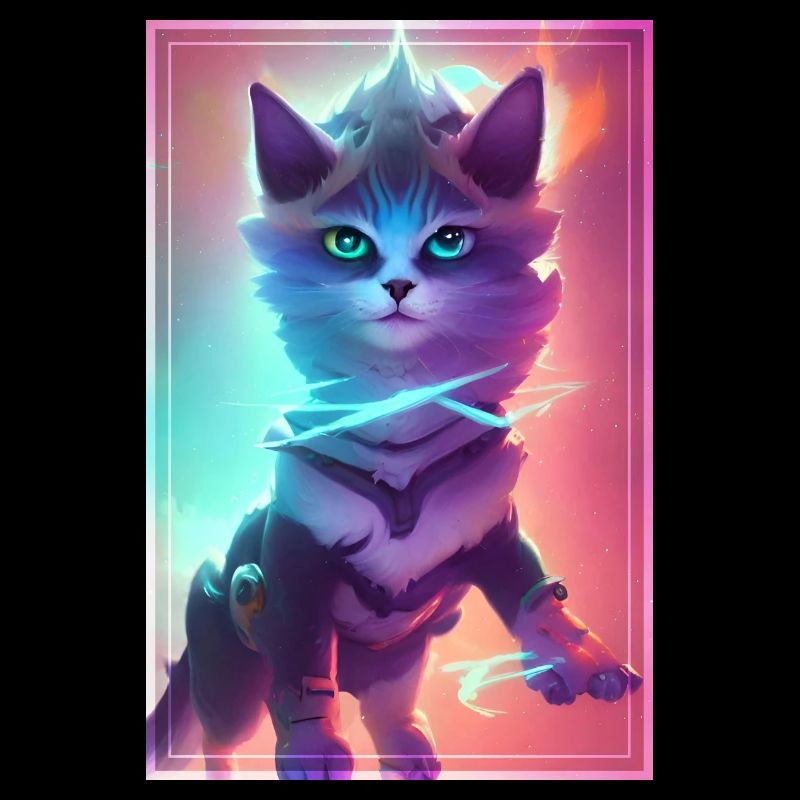 Cute Space Cat travelling through Space